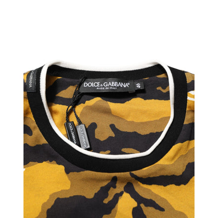 Dolce & Gabbana Multicolor Leopard Palm Leaf Crew Neck T-shirt