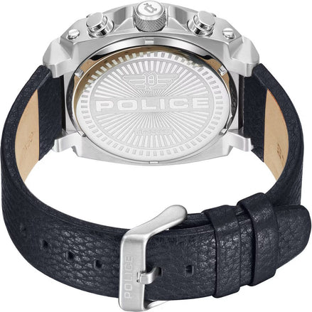 Montre habillée en cuir bleu Police