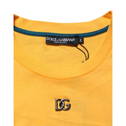 T-shirt girocollo Dolce & Gabbana in cotone a fantasia floreale Secret Garden gialla