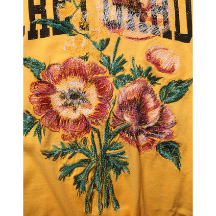T-shirt girocollo Dolce & Gabbana in cotone a fantasia floreale Secret Garden gialla