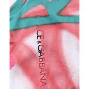 T-shirt Girocollo a Maniche Corte Dolce & Gabbana Bianca Graffiti