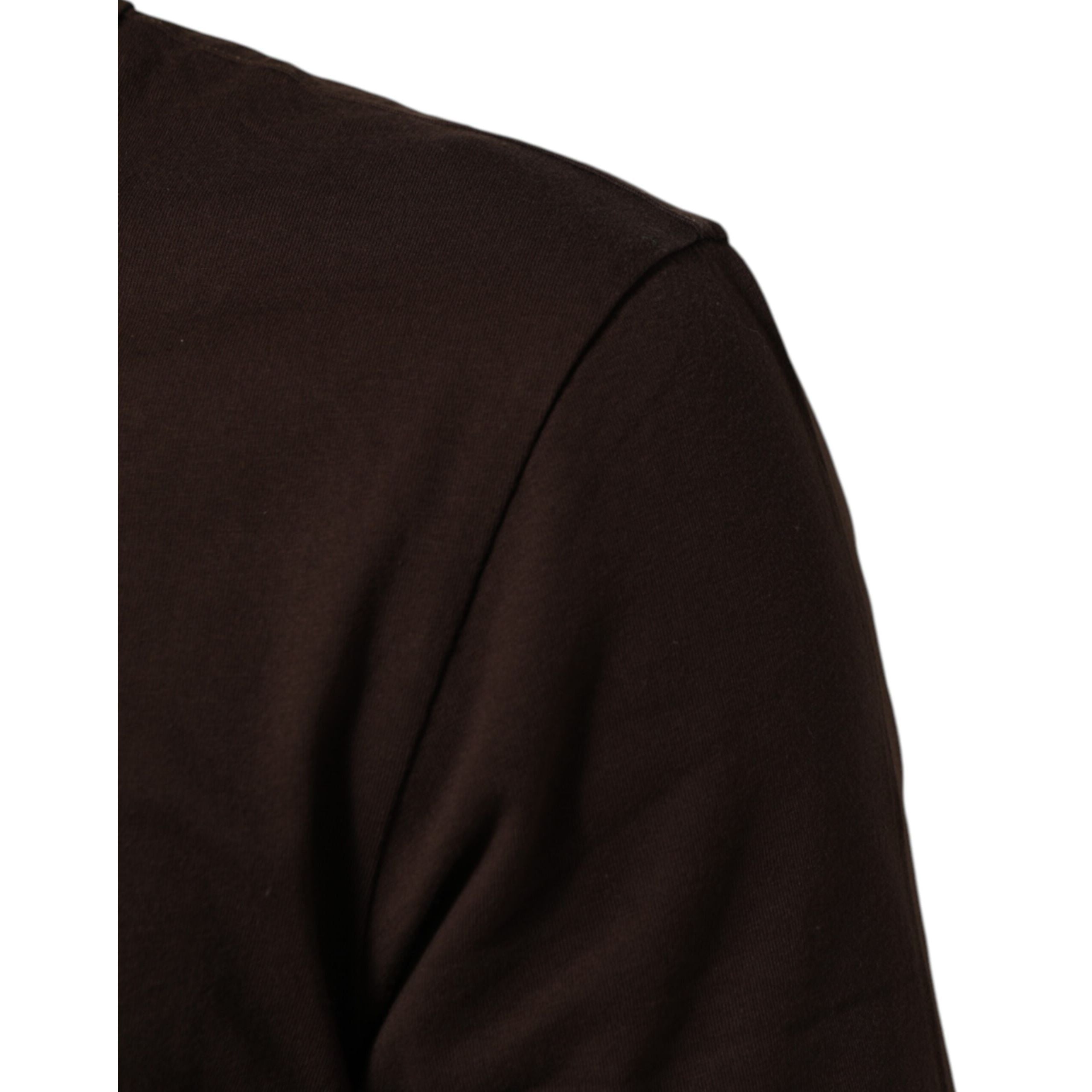 Dolce & Gabbana Brown Coin Laurel Print Crew Neck T-shirt
