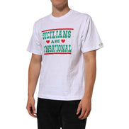 T-shirt Dolce & Gabbana en coton blanc à col rond et imprimé graphique