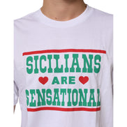 T-shirt Dolce & Gabbana en coton blanc à col rond et imprimé graphique