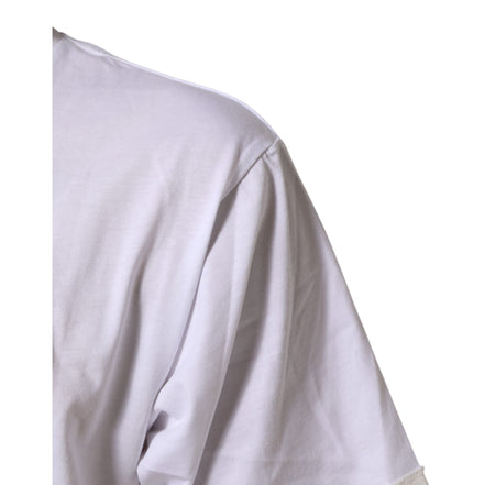 T-shirt Dolce & Gabbana en coton blanc à col rond et imprimé graphique