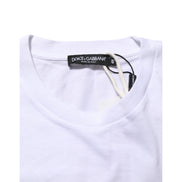 T-shirt Dolce & Gabbana en coton blanc à col rond et imprimé graphique