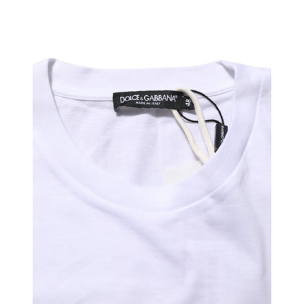 T-shirt Dolce & Gabbana en coton blanc à col rond et imprimé graphique