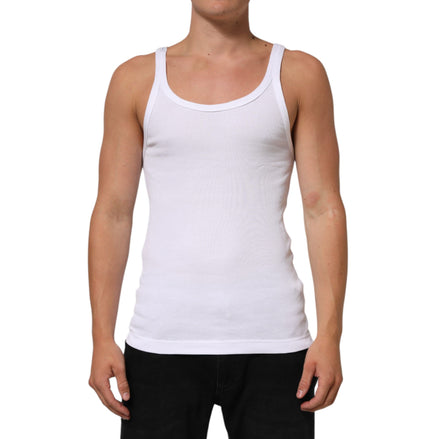 Top a canotta girocollo senza maniche bianco Dolce & Gabbana