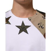 T-shirt homme en coton patchwork camouflage blanc Dolce & Gabbana