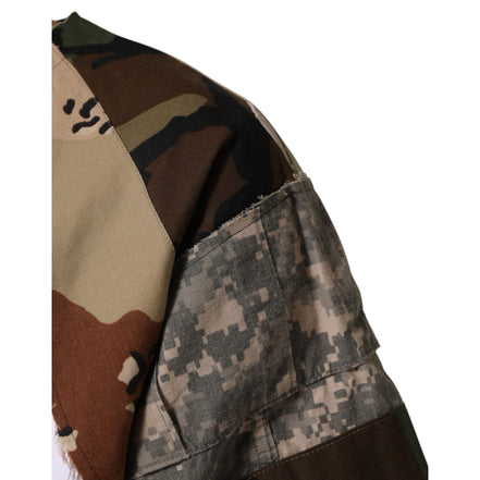 T-shirt homme en coton patchwork camouflage blanc Dolce & Gabbana