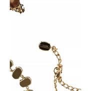 Collana Dolce & Gabbana in ottone dorato con catena a maglie e petali di rosa in cristallo