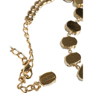 Collana Dolce & Gabbana in ottone dorato con catena a maglie e petali di rosa in cristallo