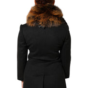 Écharpe cachemire chauffe-cou en fourrure de renard roux marron Dolce & Gabbana