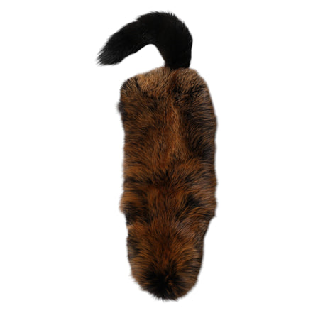 Écharpe cachemire chauffe-cou en fourrure de renard roux marron Dolce & Gabbana