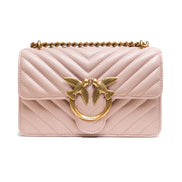 PINKO Powder Pink Love One Mini Chevron Shoulder Bag
