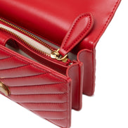 PINKO Red Love One Mini Chevron Shoulder Bag
