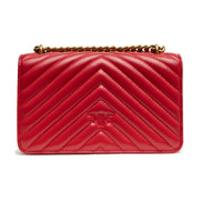 PINKO Red Love One Mini Chevron Shoulder Bag