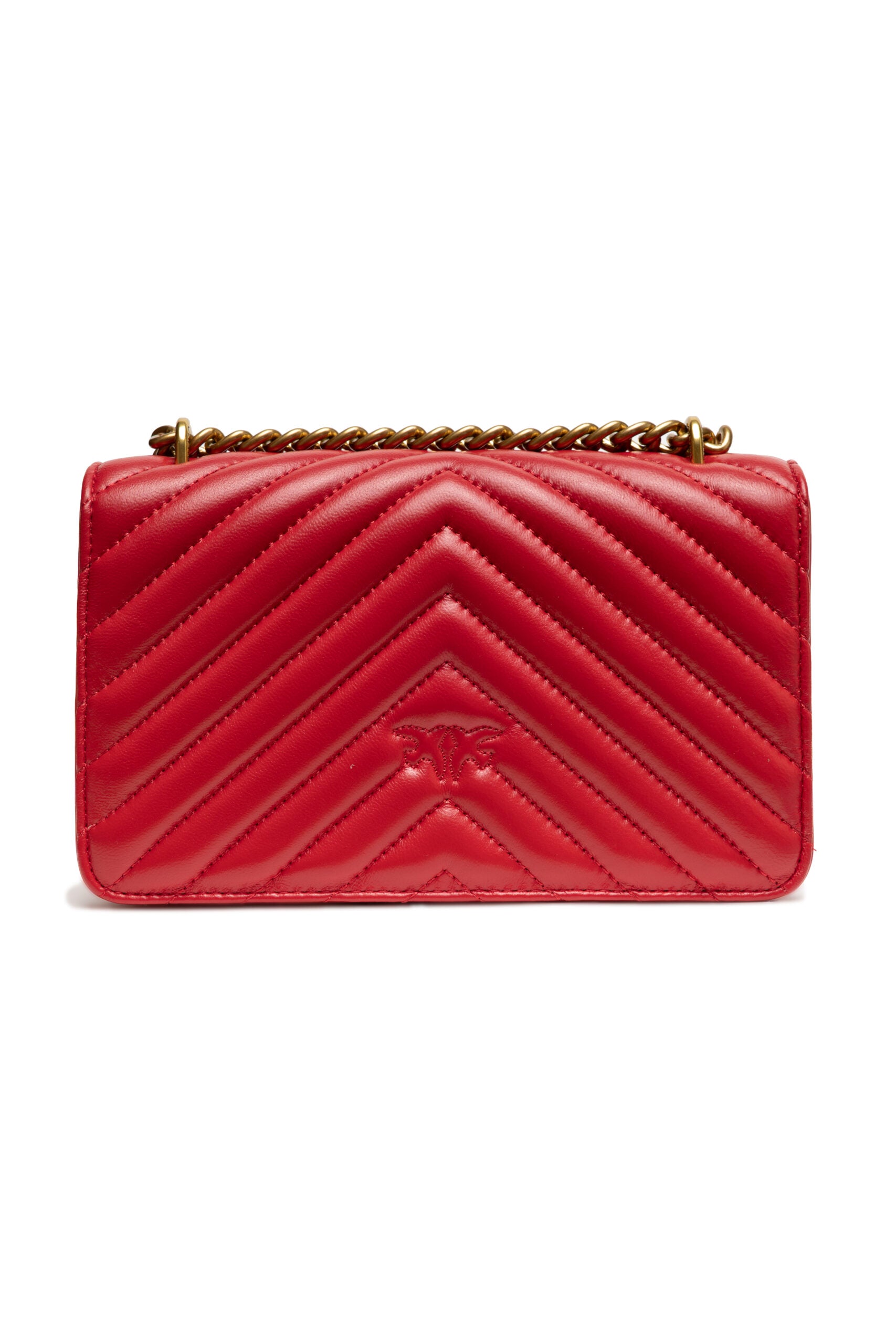 PINKO Red Love One Mini Chevron Shoulder Bag