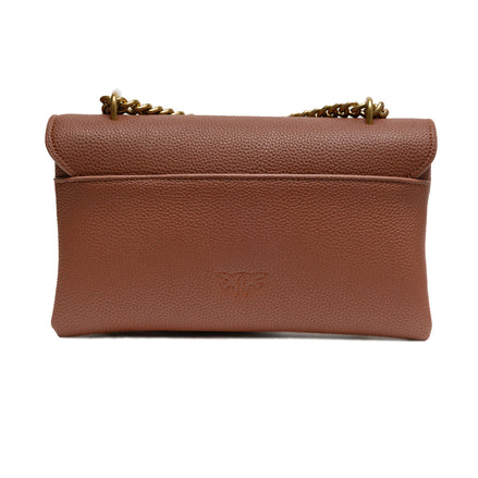 PINKO Brown Love Boucle Riga Mini Crossbody Bag