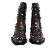 Bottes courtes pour homme Dolce & Gabbana noires ornées de cristaux