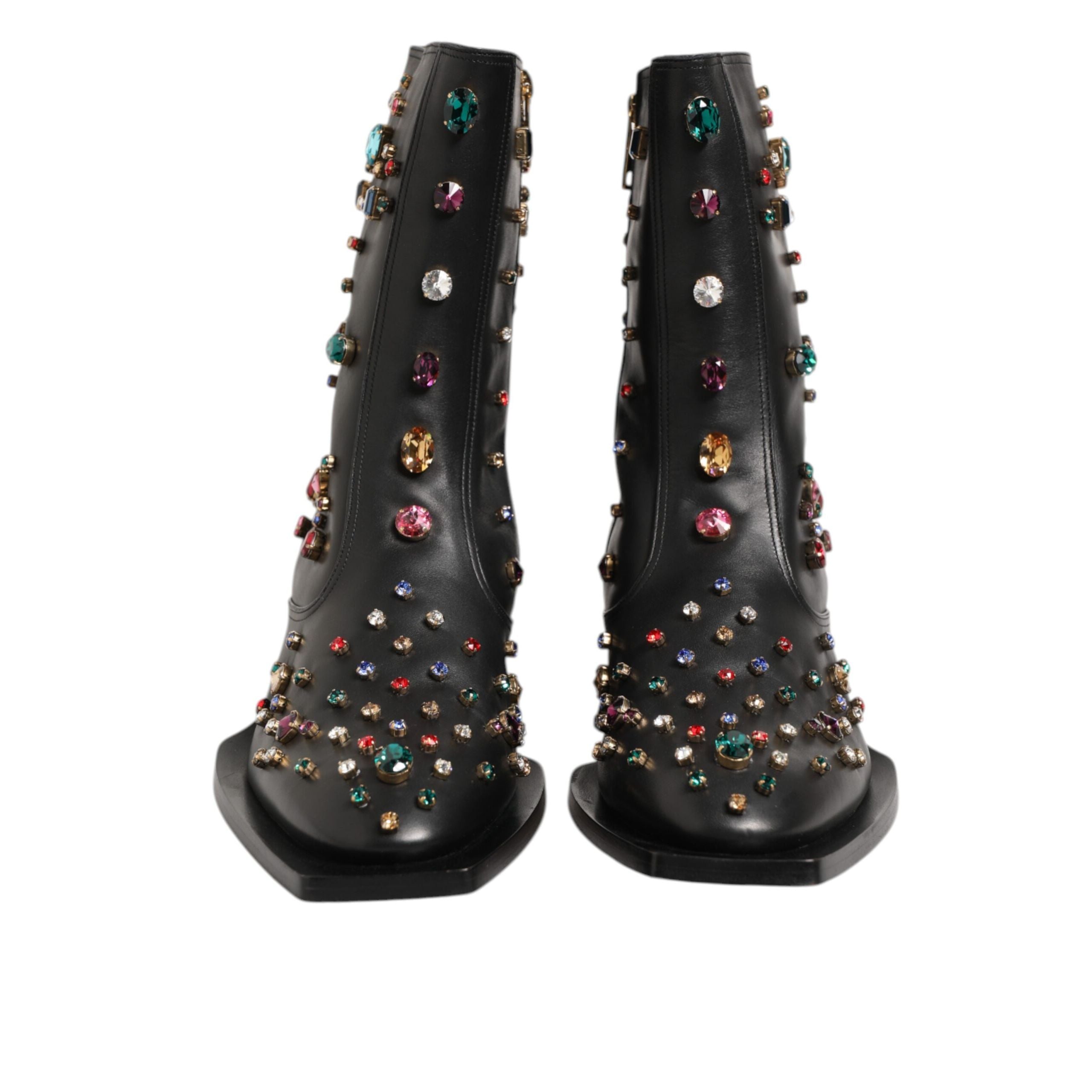Bottes courtes pour homme Dolce & Gabbana noires ornées de cristaux