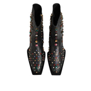 Bottes courtes pour homme Dolce & Gabbana noires ornées de cristaux