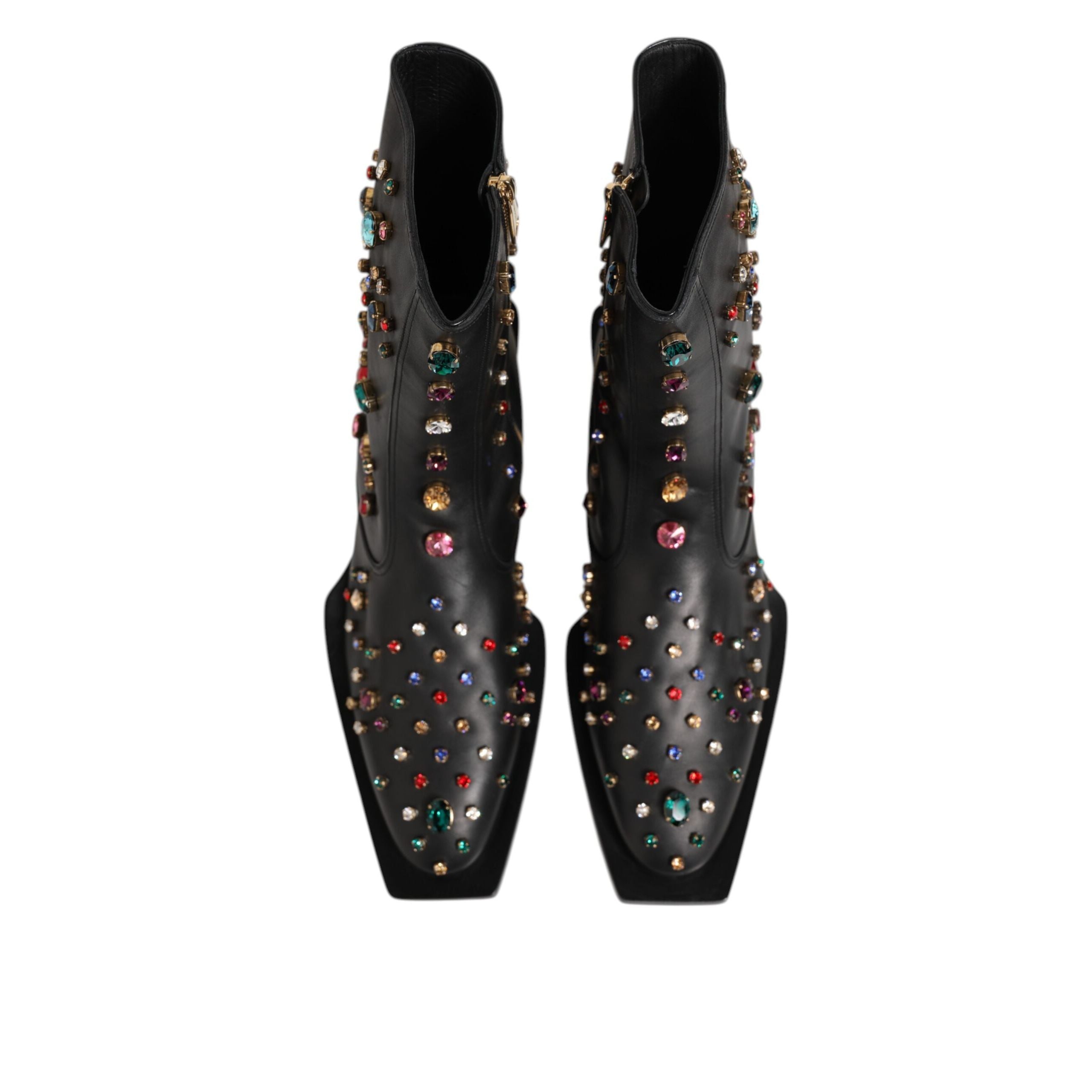 Bottes courtes pour homme Dolce & Gabbana noires ornées de cristaux