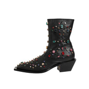 Bottes courtes pour homme Dolce & Gabbana noires ornées de cristaux