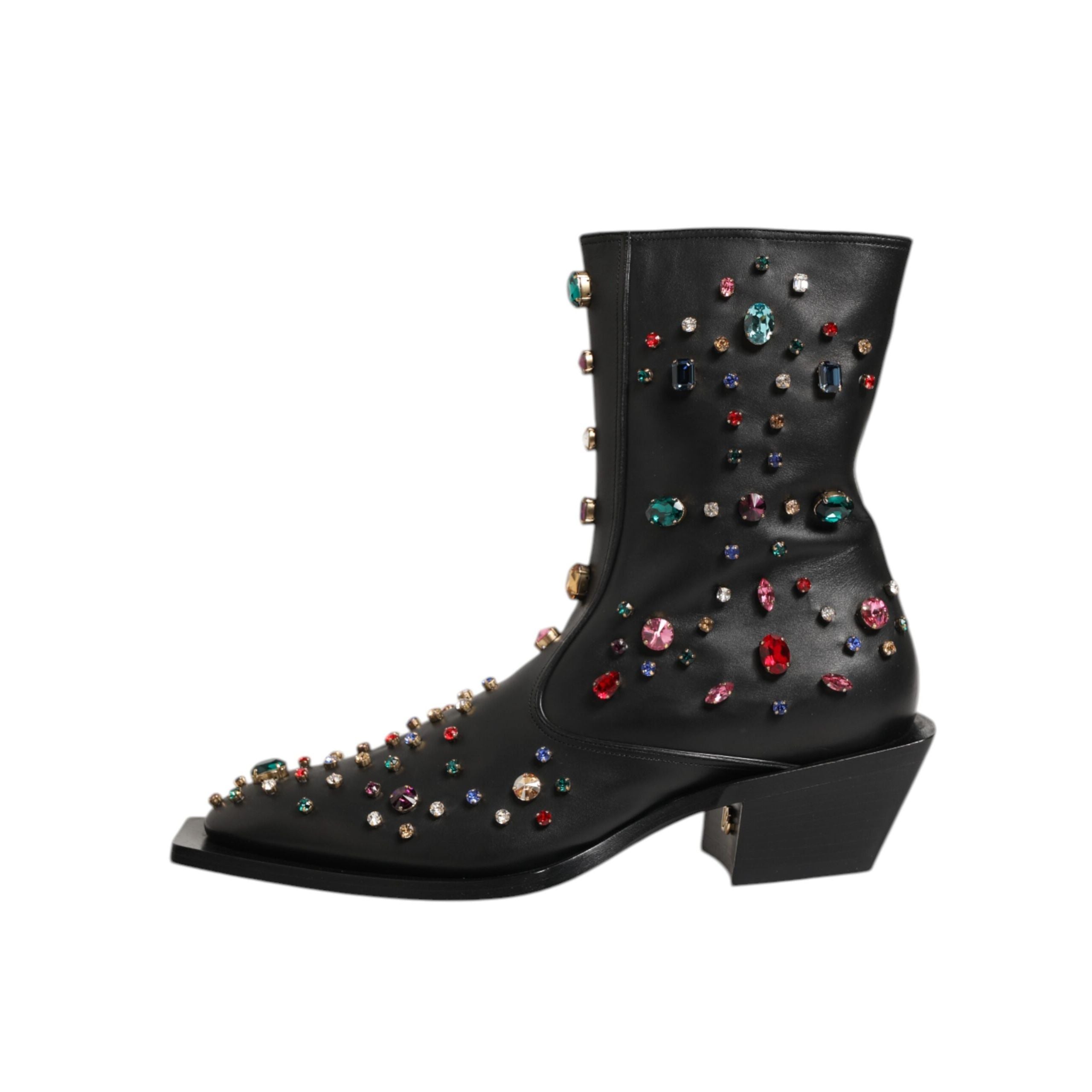 Bottes courtes pour homme Dolce & Gabbana noires ornées de cristaux