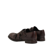 Chaussures habillées Richelieu à boucle en cuir marron Dolce & Gabbana
