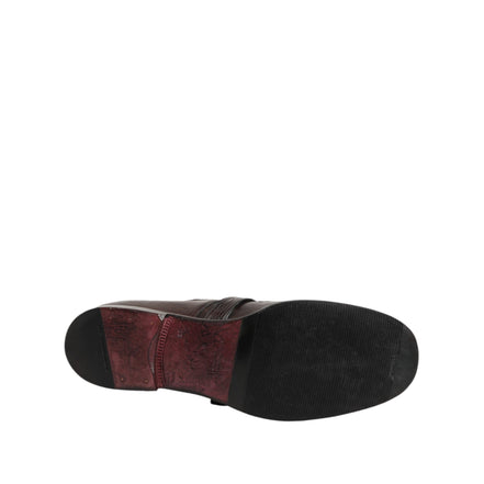 Chaussures habillées Richelieu à boucle en cuir marron Dolce & Gabbana