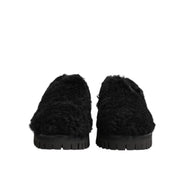 Chaussures Dolce & Gabbana Homme Mocassins en Cuir Noir et Fourrure