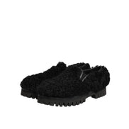Chaussures Dolce & Gabbana Homme Mocassins en Cuir Noir et Fourrure