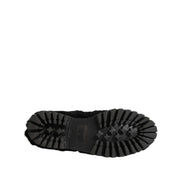 Chaussures Dolce & Gabbana Homme Mocassins en Cuir Noir et Fourrure