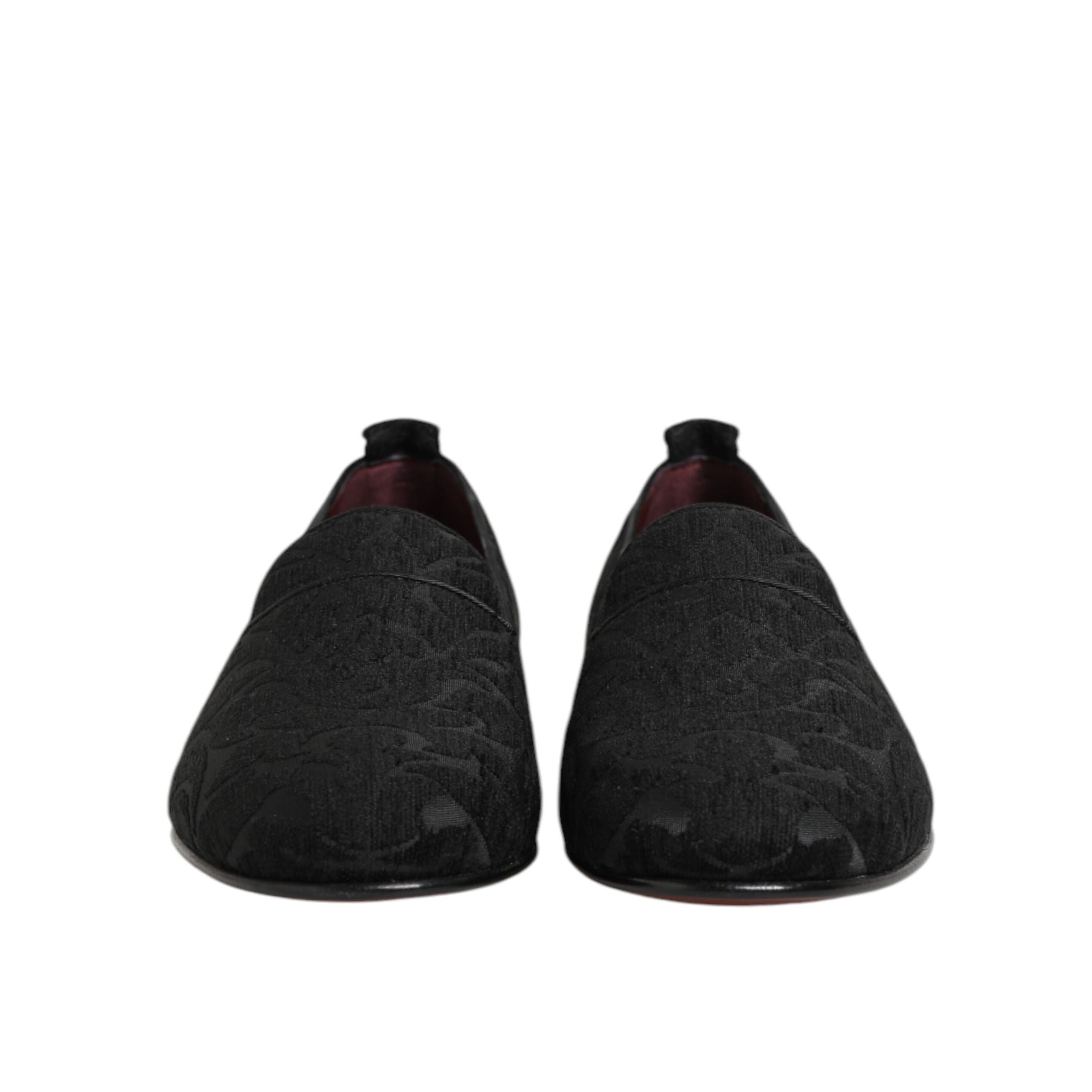 Mocassins Dolce & Gabbana en brocart noir Chaussures de ville à enfiler pour homme