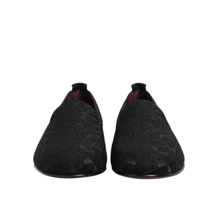 Mocassins Dolce & Gabbana en brocart noir Chaussures de ville à enfiler pour homme