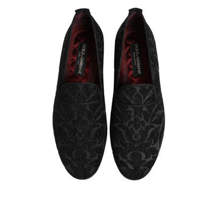 Mocassins Dolce & Gabbana en brocart noir Chaussures de ville à enfiler pour homme