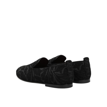 Mocassins Dolce & Gabbana en brocart noir Chaussures de ville à enfiler pour homme