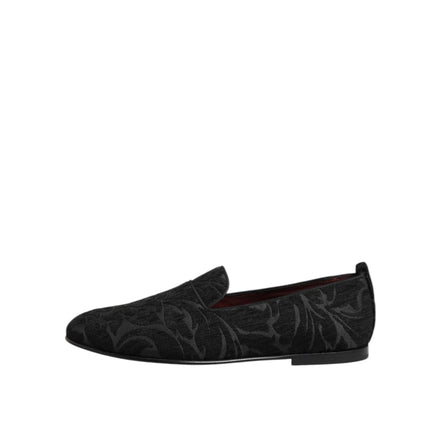 Mocassins Dolce & Gabbana en brocart noir Chaussures de ville à enfiler pour homme