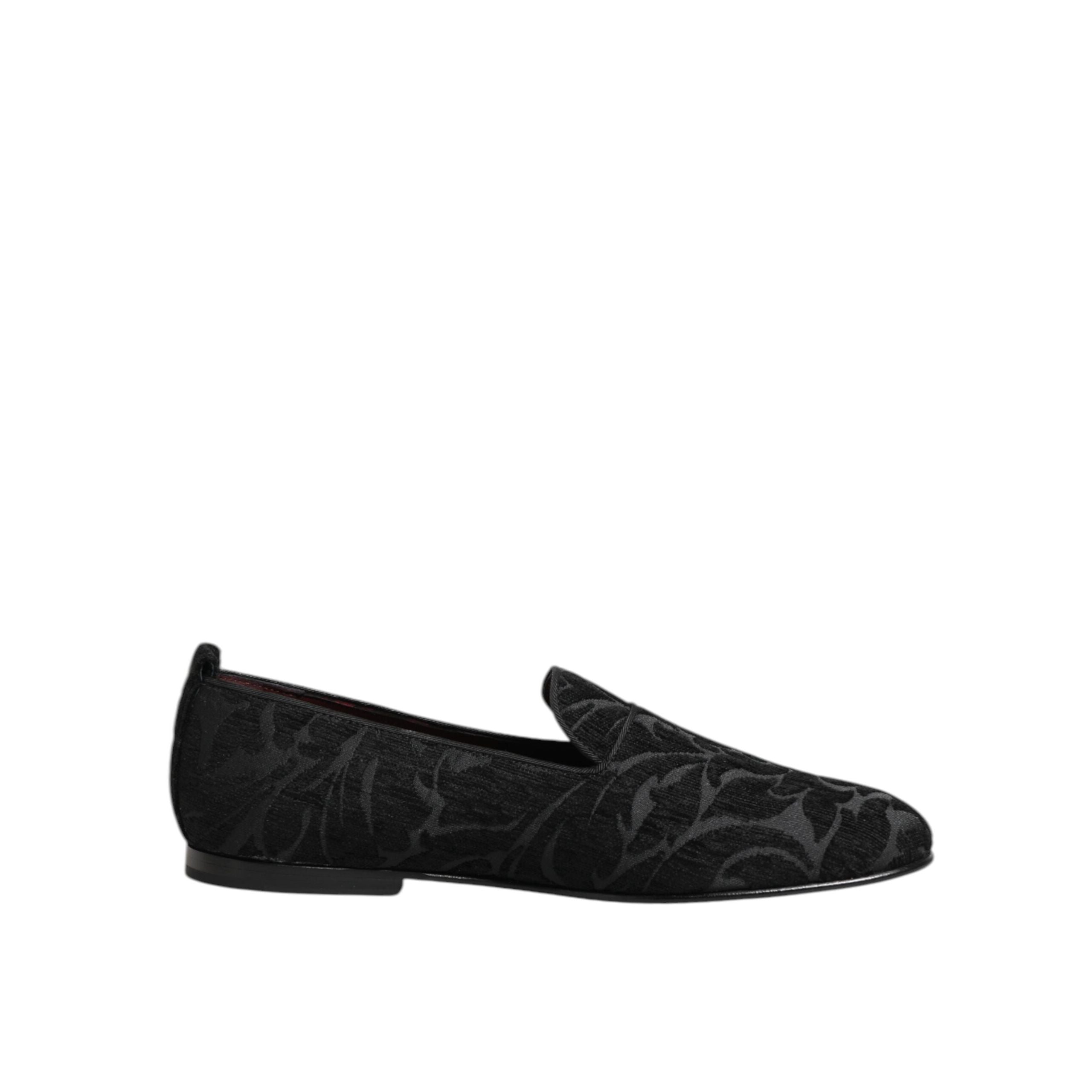 Mocassins Dolce & Gabbana en brocart noir Chaussures de ville à enfiler pour homme