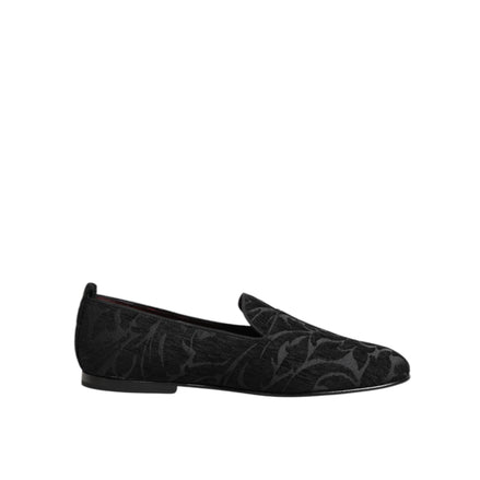 Mocassins Dolce & Gabbana en brocart noir Chaussures de ville à enfiler pour homme