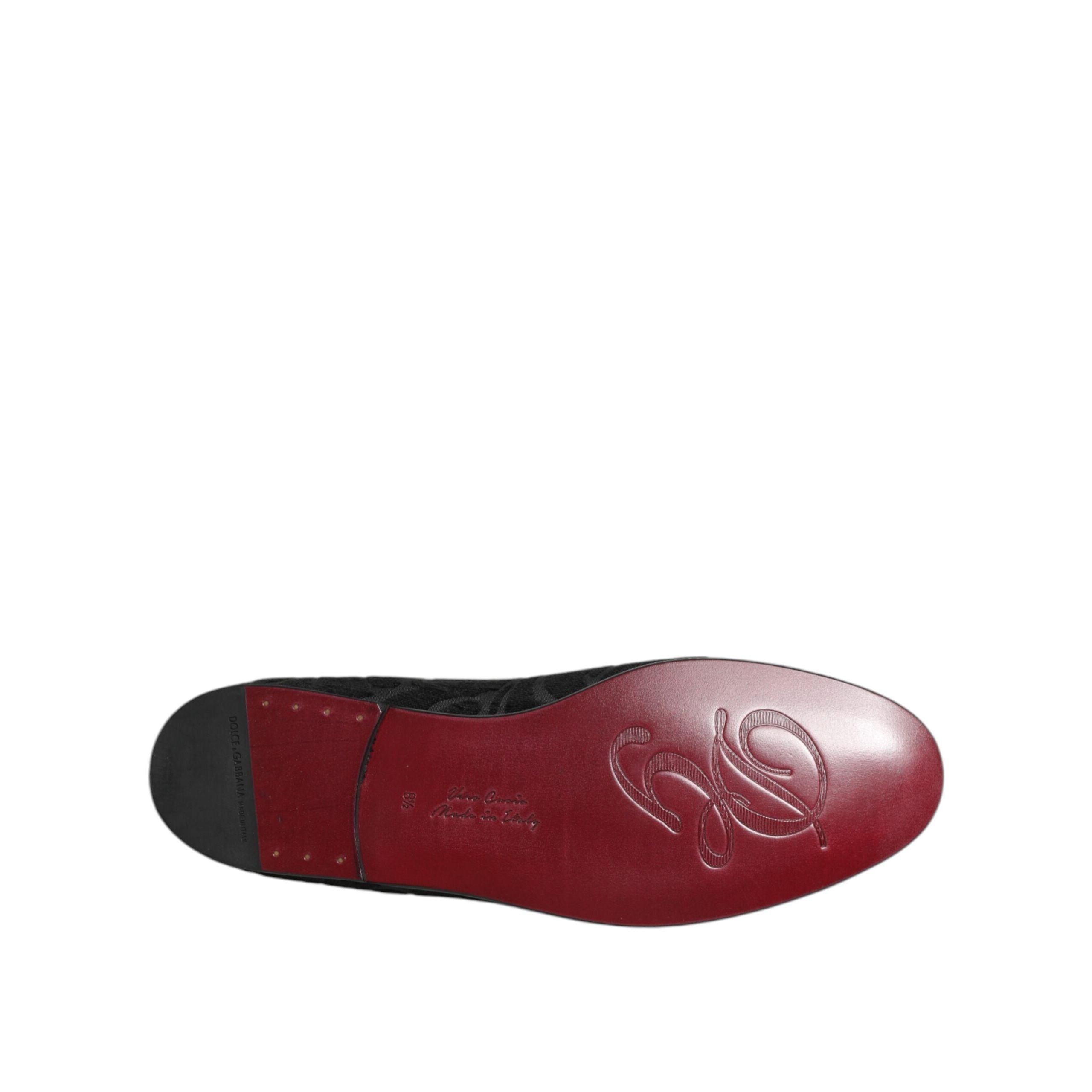 Mocassins Dolce & Gabbana en brocart noir Chaussures de ville à enfiler pour homme