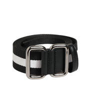 Ceinture Homme Dolce & Gabbana Rayée Noir et Blanc avec Boucle en Métal