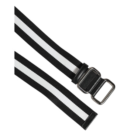 Ceinture Homme Dolce & Gabbana Rayée Noir et Blanc avec Boucle en Métal