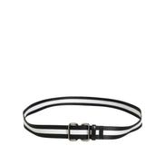 Ceinture Dolce & Gabbana noire et blanche à rayures avec boucle en métal logo