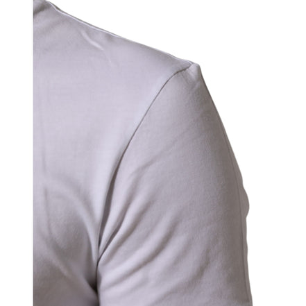 Dolce & Gabbana T-shirt Girocollo Uomo in Cotone Bianco con Stampa Logo