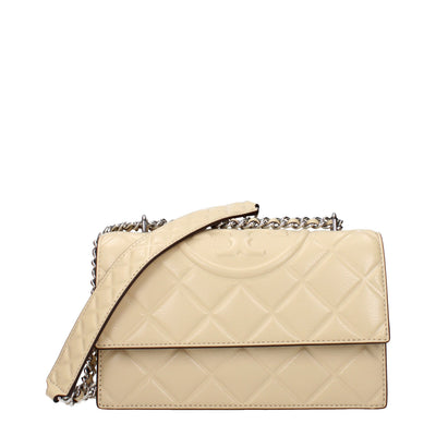 Tory Burch Beige Leather Crossbody Bag