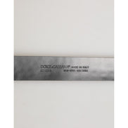 Ceinture en cuir exotique noir avec boucle logo DG Dolce & Gabbana