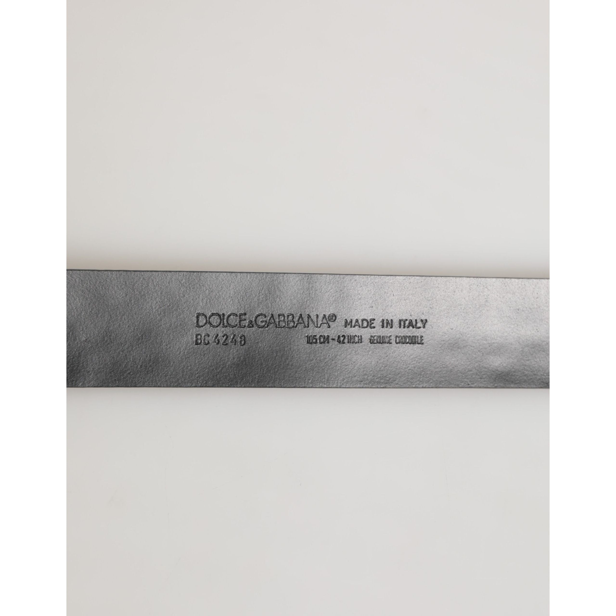 Ceinture en cuir exotique noir avec boucle logo DG Dolce & Gabbana