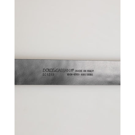 Ceinture en cuir exotique noir avec boucle logo DG Dolce & Gabbana